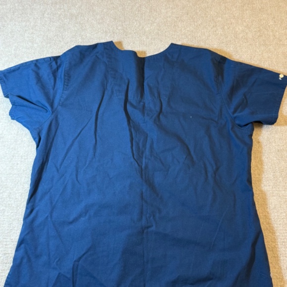 Carhartt Scrub Shirt Top Womens XLarge Navy Force V Neck 2 Pocket RA Nurse - Picture 7 of 7